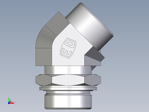 卡套式工业通用硬管接头EO_Adjustable_locknut_45_deg_elbow_VEE30SMOMDCF前视缩略图
