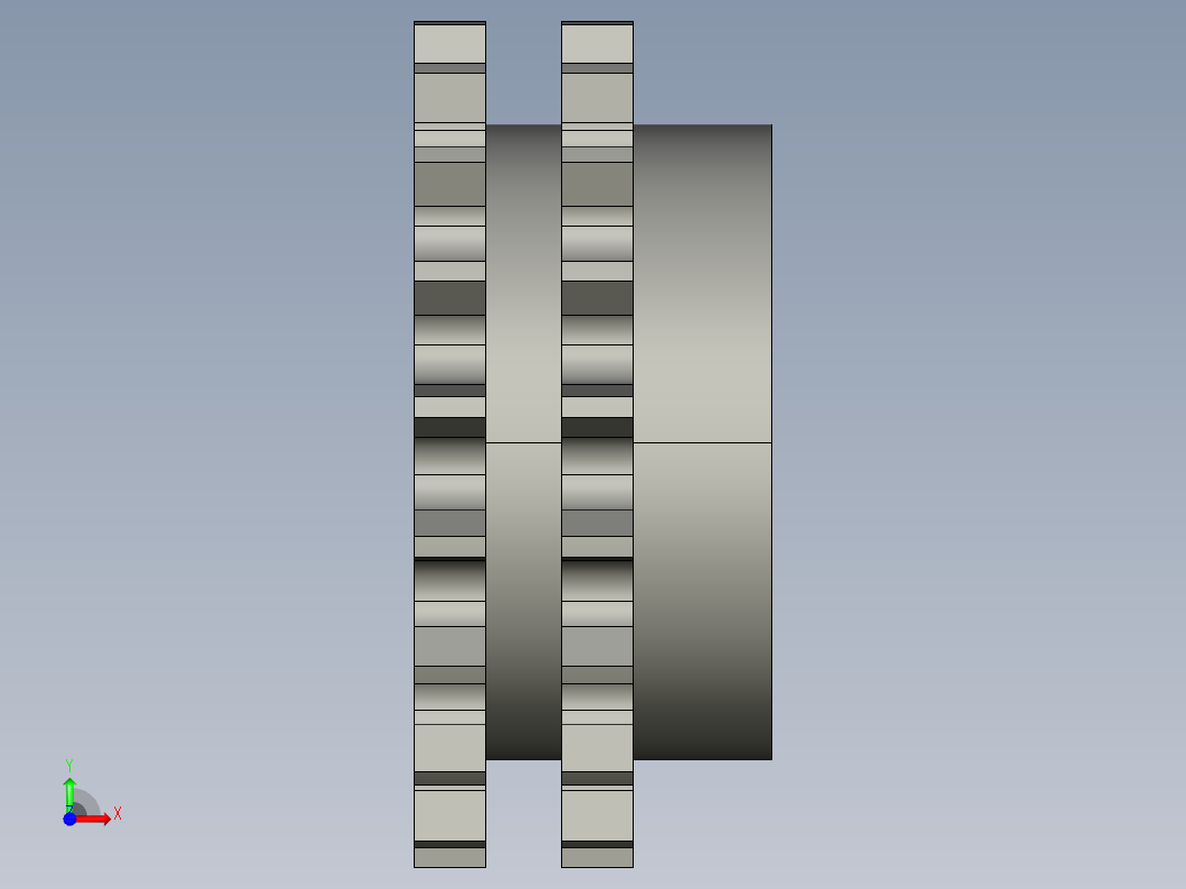 鏈輪惰輪NIS-D-3D多系列多零件图纸模型前视图