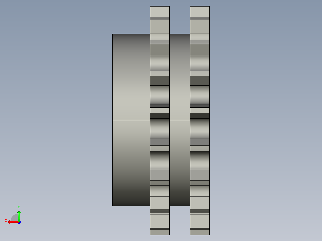 鏈輪惰輪NIS-D-3D多系列多零件图纸模型后视图