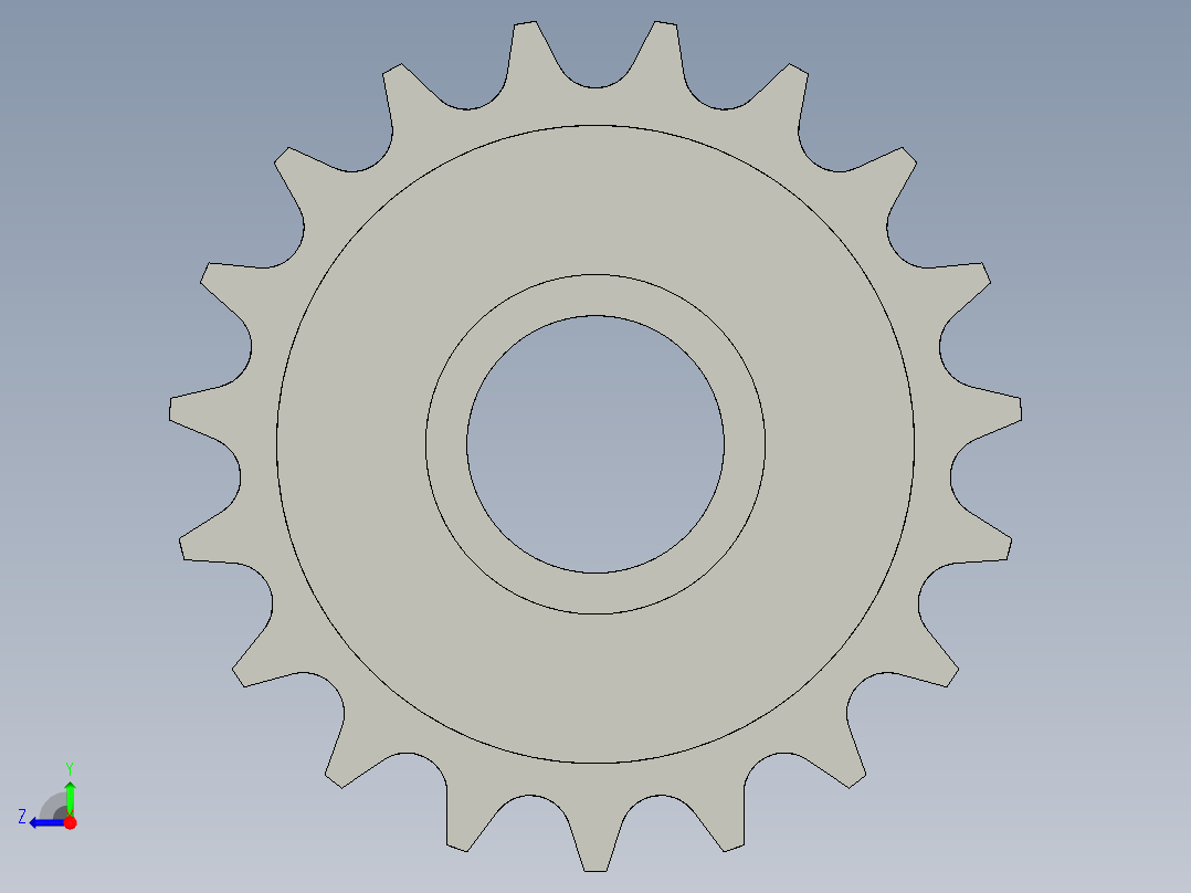 鏈輪惰輪NIS-D-3D多系列多零件图纸模型右视图