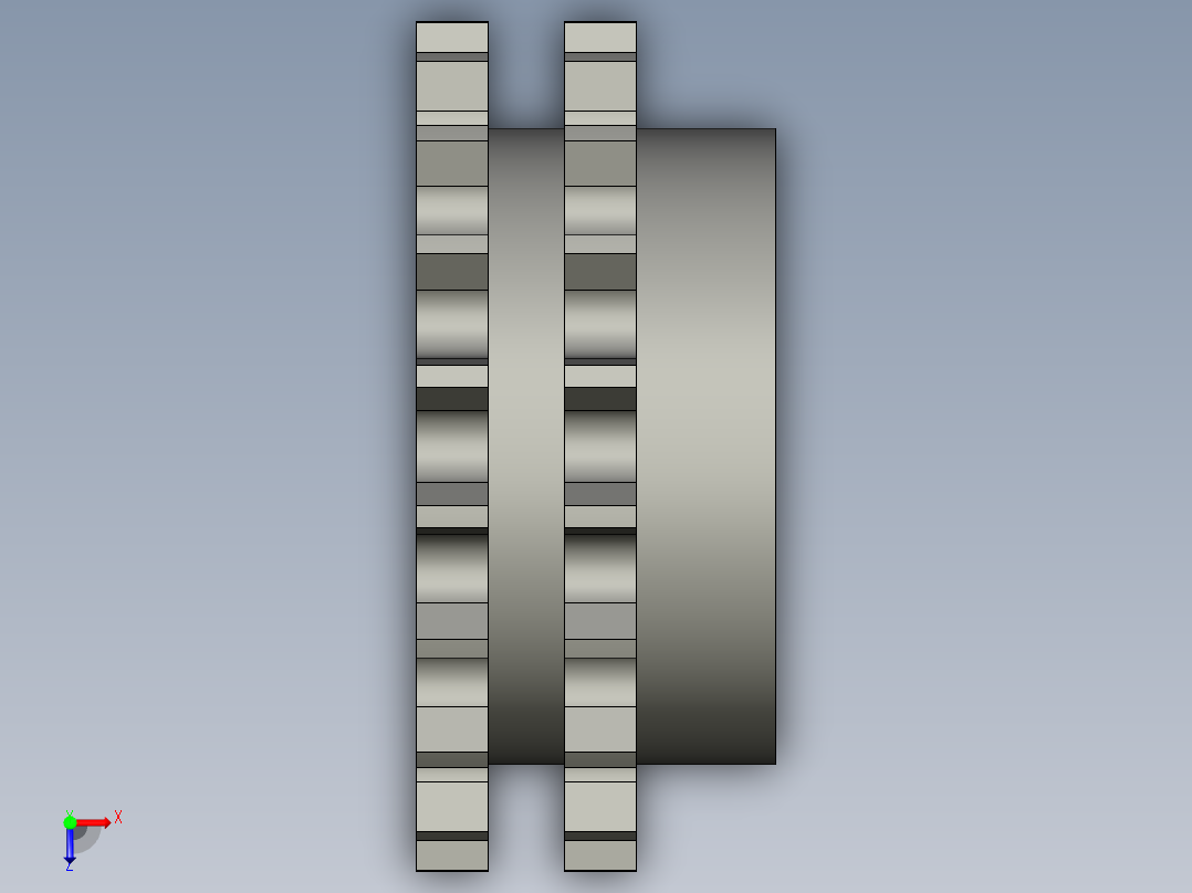 鏈輪惰輪NIS-D-3D多系列多零件图纸模型俯视图