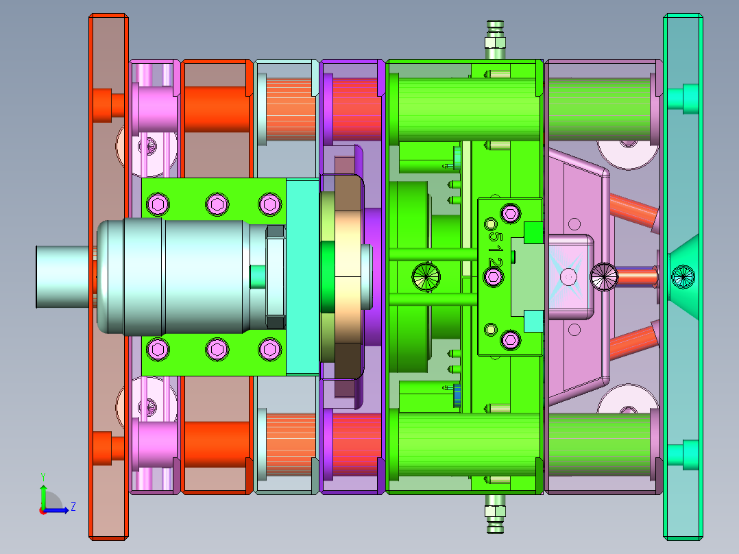汽车螺纹接头模具-液压马达脱螺纹左视图
