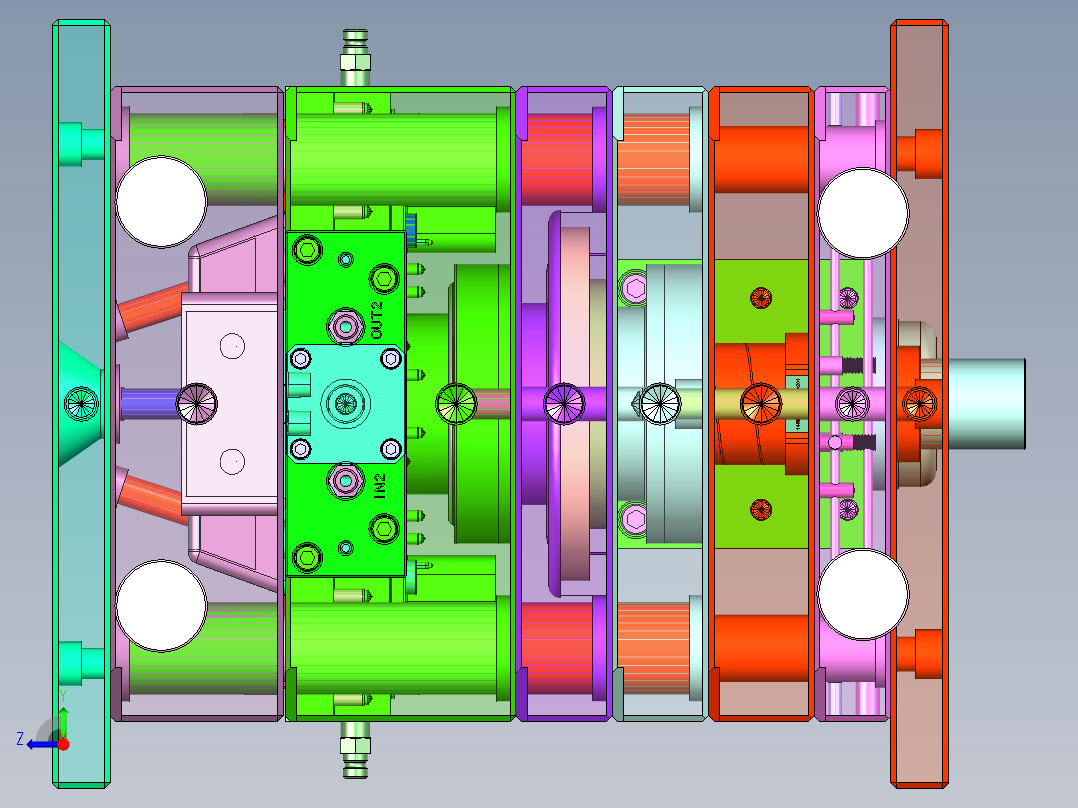 汽车螺纹接头模具-液压马达脱螺纹右视图