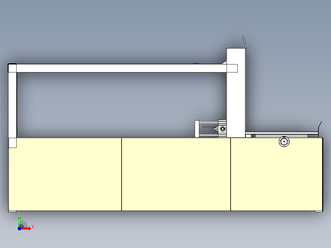 卧式开箱机proe5.0.zip前视图