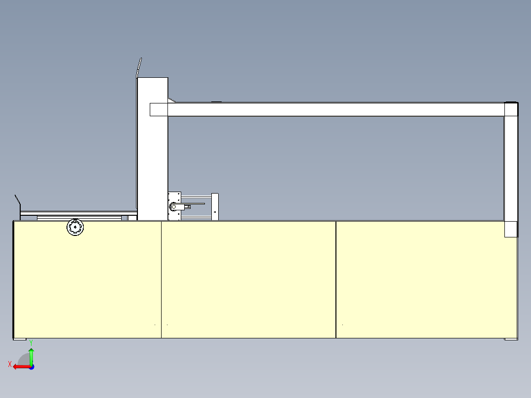 卧式开箱机proe5.0.zip后视图