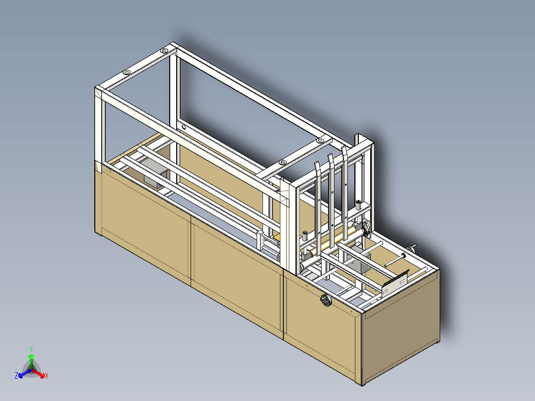 卧式开箱机proe5.0.zip正等轴测图