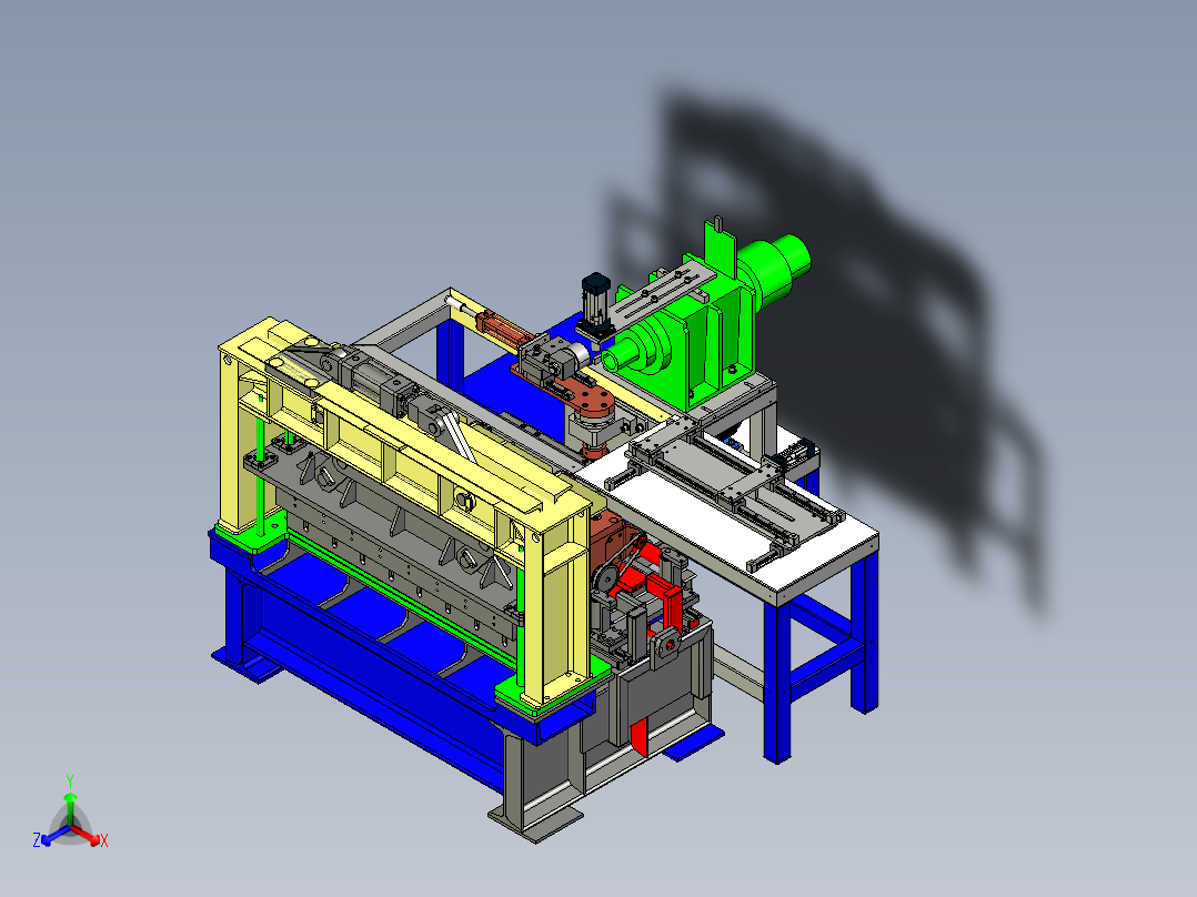 脚垫粘贴打孔机creo5.0.zip正等轴测图