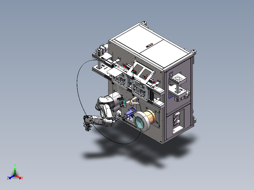 回流线O型圈组装设备sw22可编辑正等轴测图