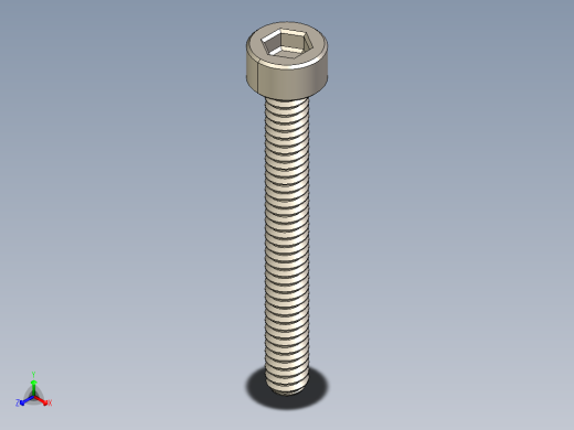 Screw_DIN_912_M1.4x12F_A2.STEP公制内六角螺钉