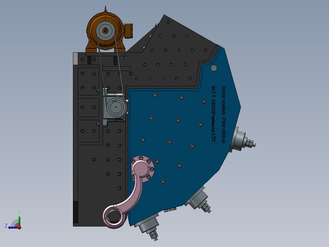 破碎机、重型破碎机右视图