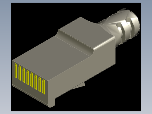 带应力消除装置、电线和引脚的公头 RJ45 连接器