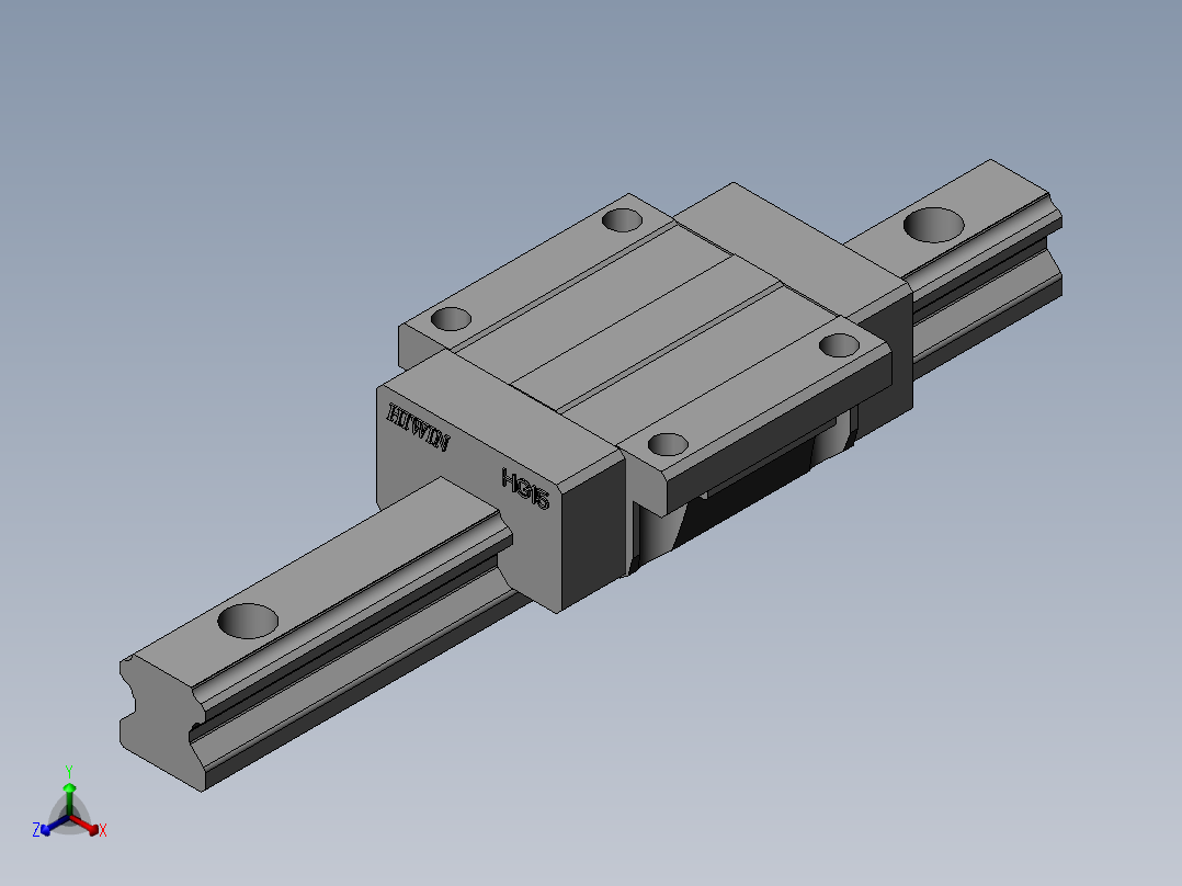 直线导轨滑块HGW15CC正等轴测图