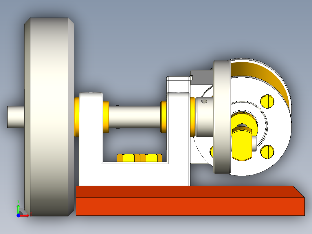 蒸汽机simple-1-cylinder-oscillating-steam-engine-cal-i-模型格式为 stp前视图