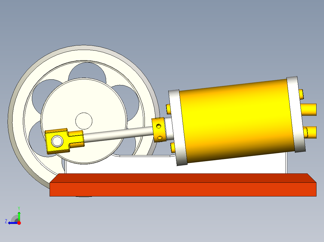 蒸汽机simple-1-cylinder-oscillating-steam-engine-cal-i-模型格式为 stp右视图