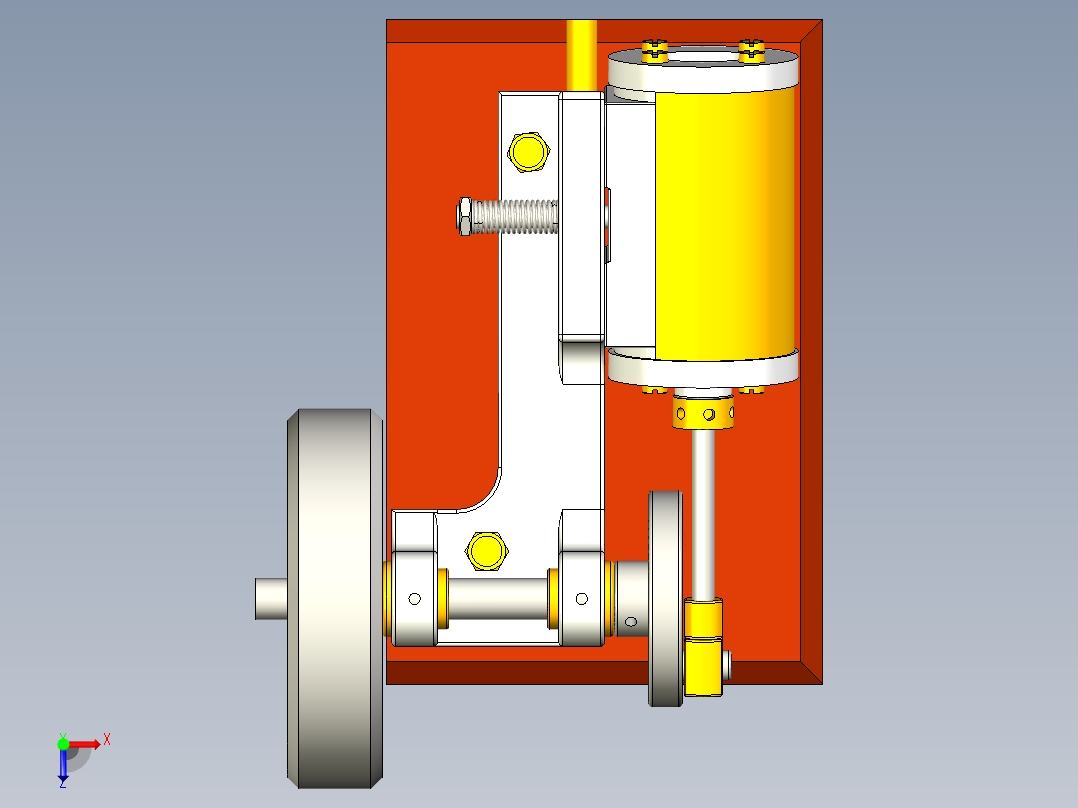 蒸汽机simple-1-cylinder-oscillating-steam-engine-cal-i-模型格式为 stp俯视图