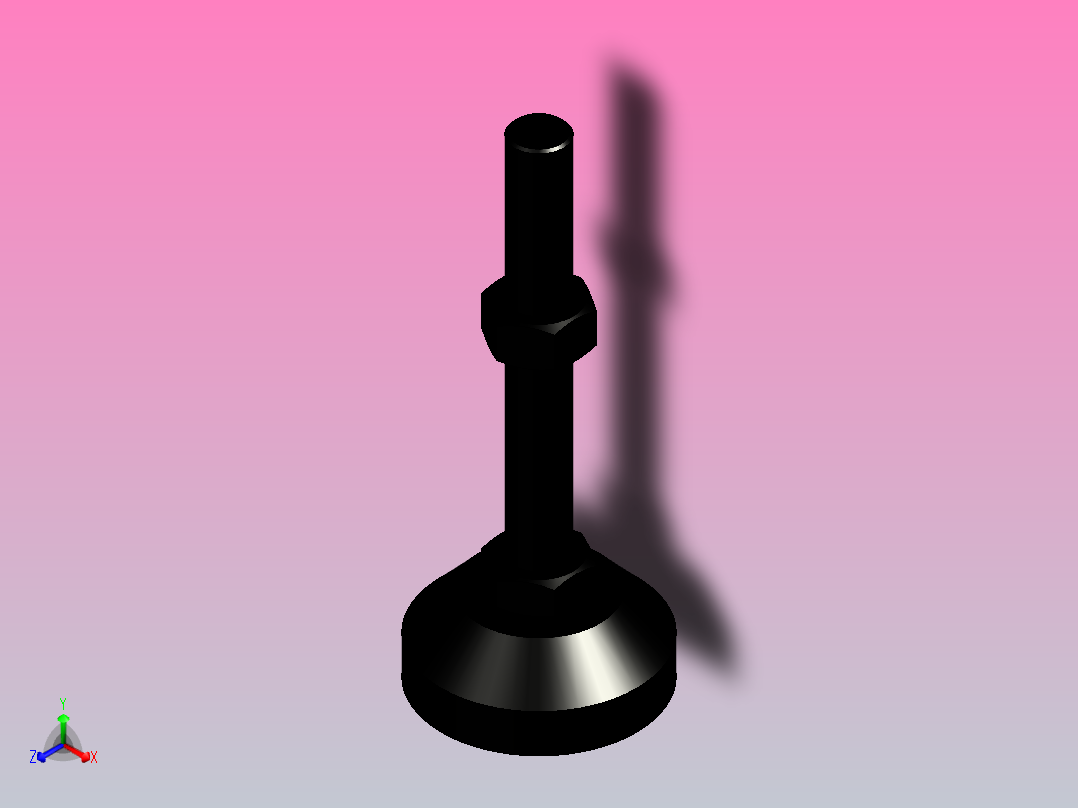 脚杯WAD72-D80-M20-L150正等轴测图