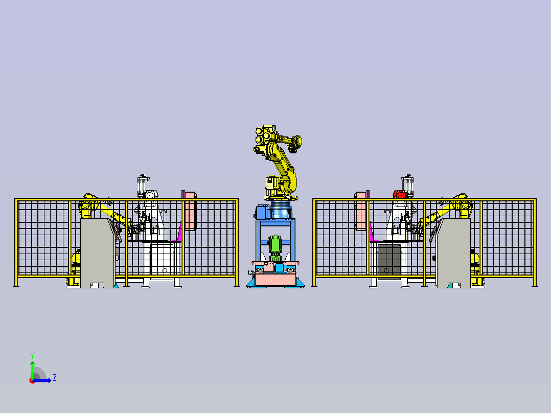 机器人自动焊接系统单元左视图