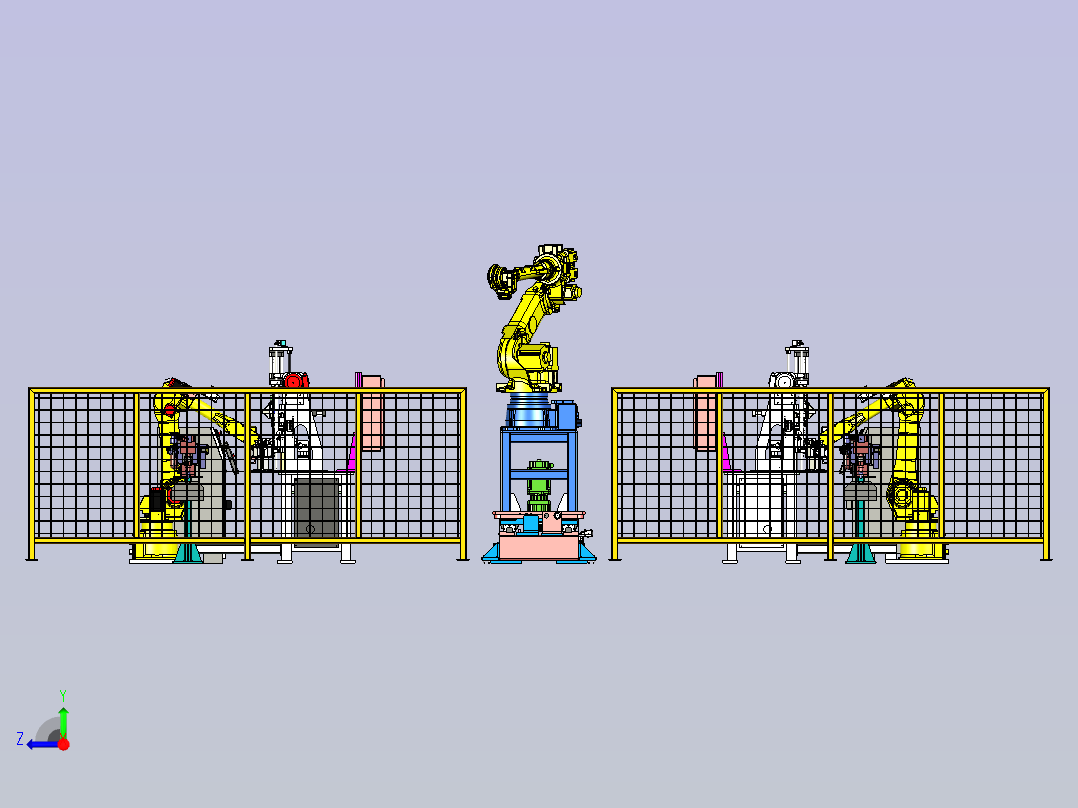 机器人自动焊接系统单元右视图