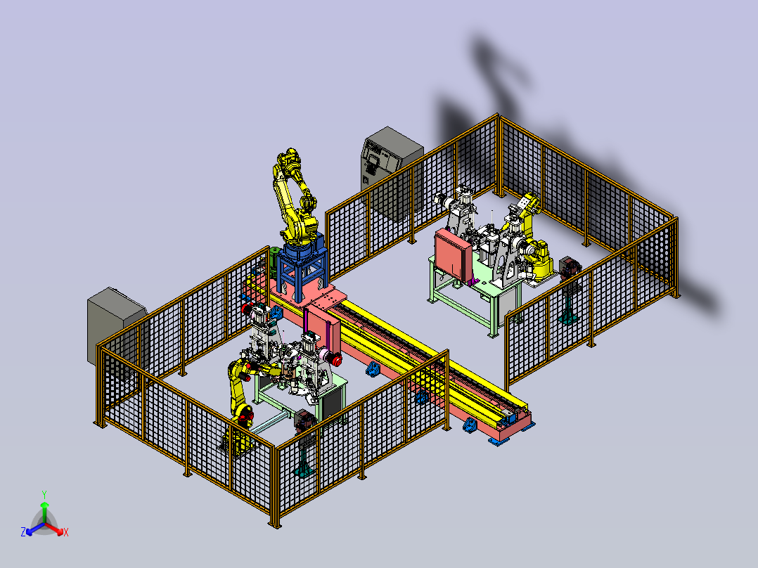 机器人自动焊接系统单元正等轴测图