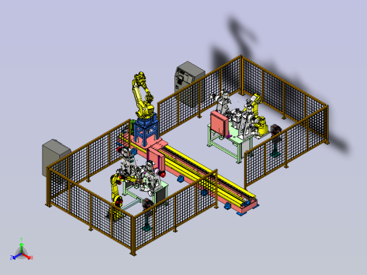 机器人自动焊接系统单元正等轴测缩略图