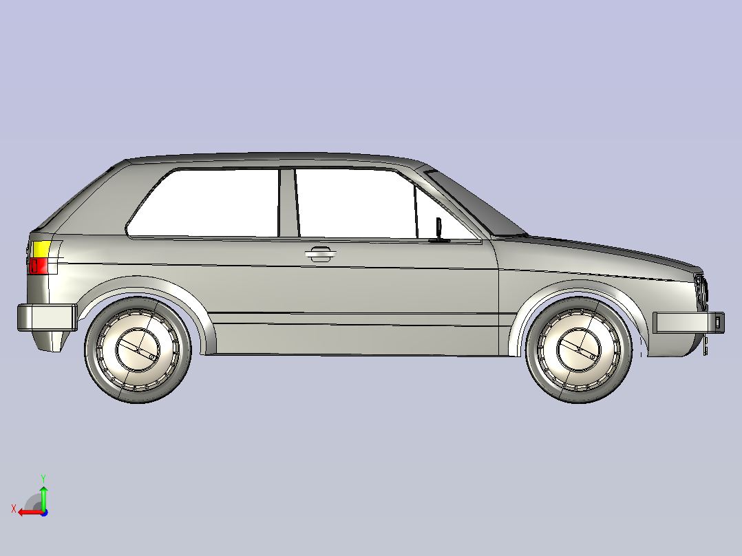 高尔夫汽车后视图