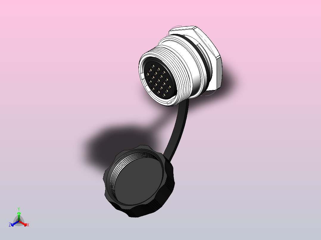 连接器威普WS24K19ZM 19针正等轴测图