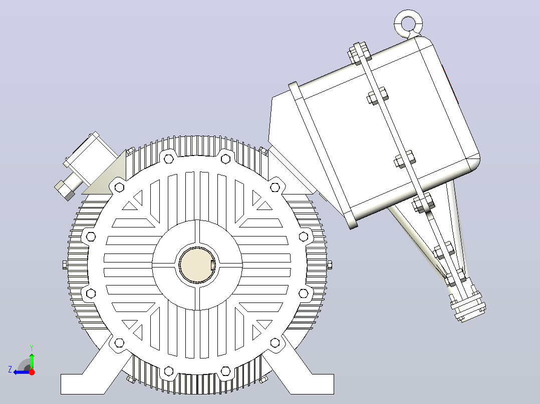 YB2系列高压隔爆型三相异步电动机（10kV）[YB2 4502-4 WF1]右视图