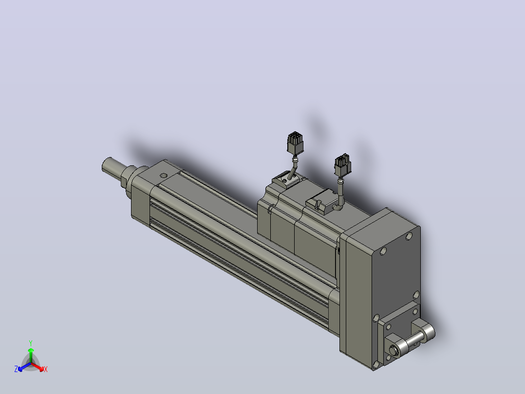 轻载电动缸TPA-ESR50-1610C-L200-MR-CB-W-P40-C3主视图