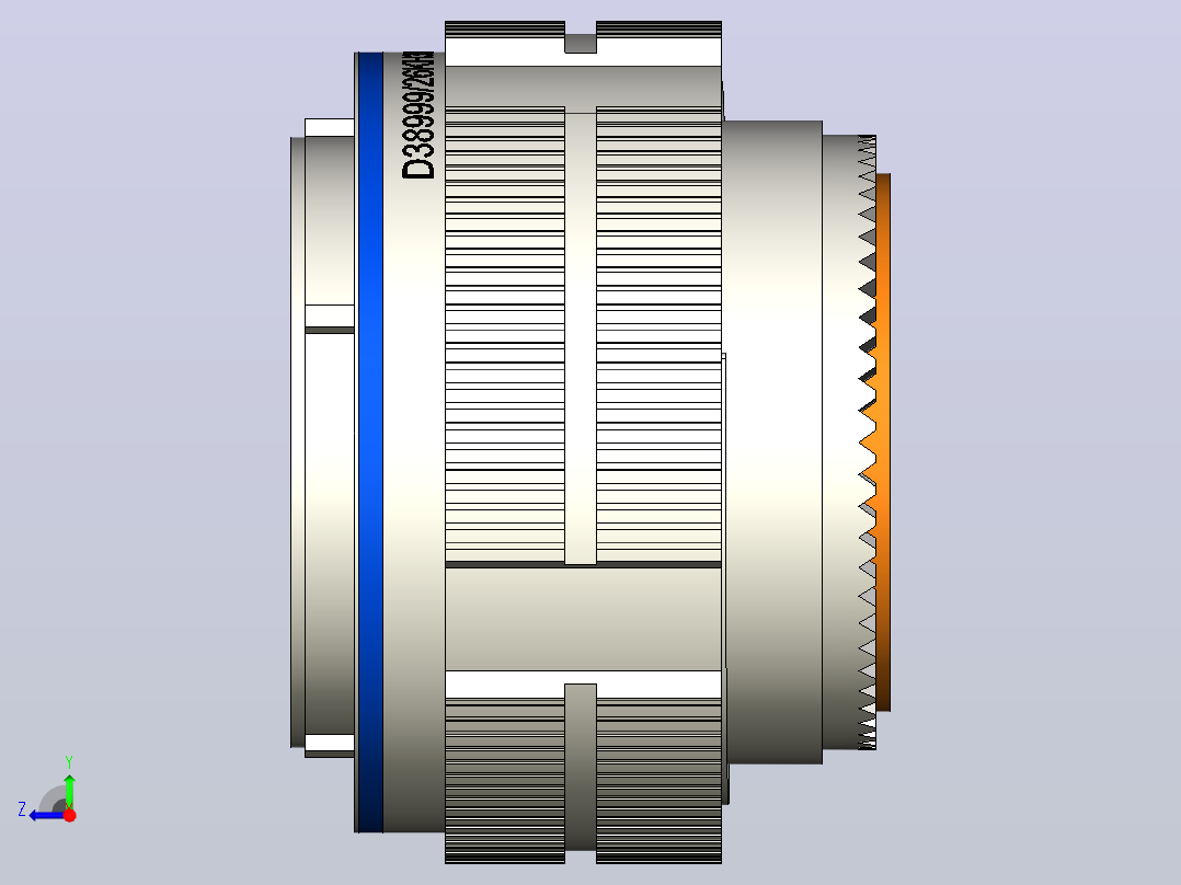 MIL-DTL-38999 III系列连接器右视图