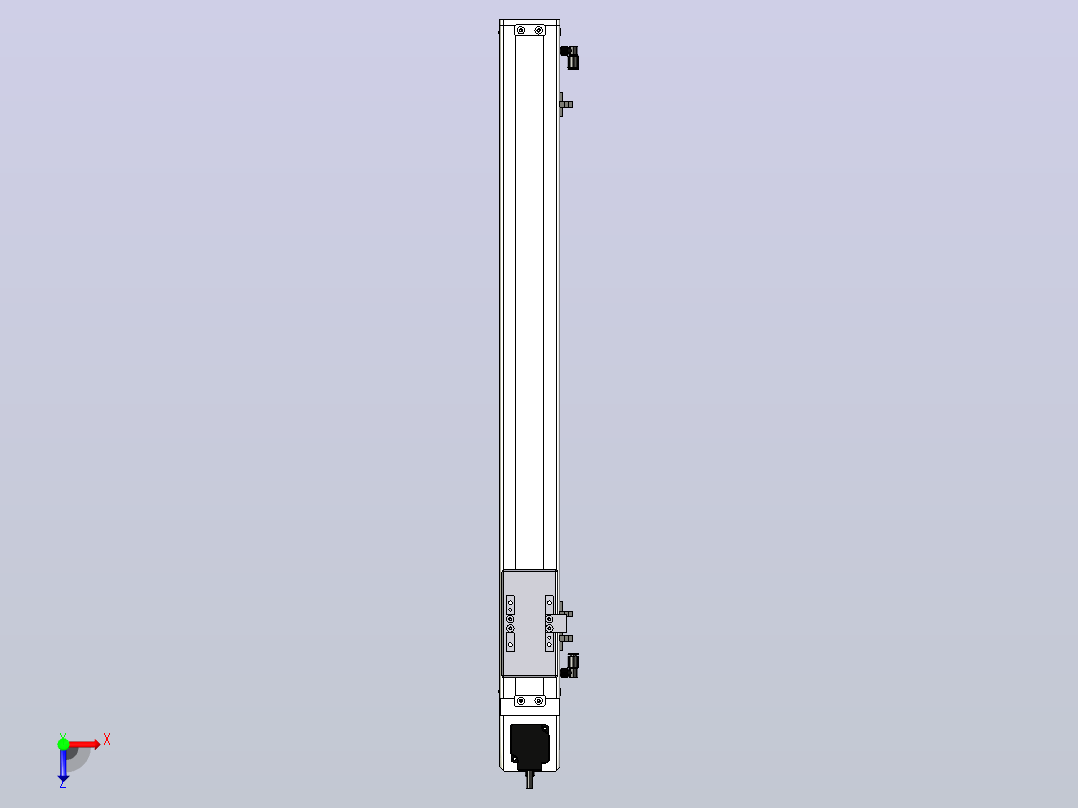 SCM6-550-BW-M10滚珠花健、支撑座、滚珠丝杠、交叉导轨、直线模组俯视图