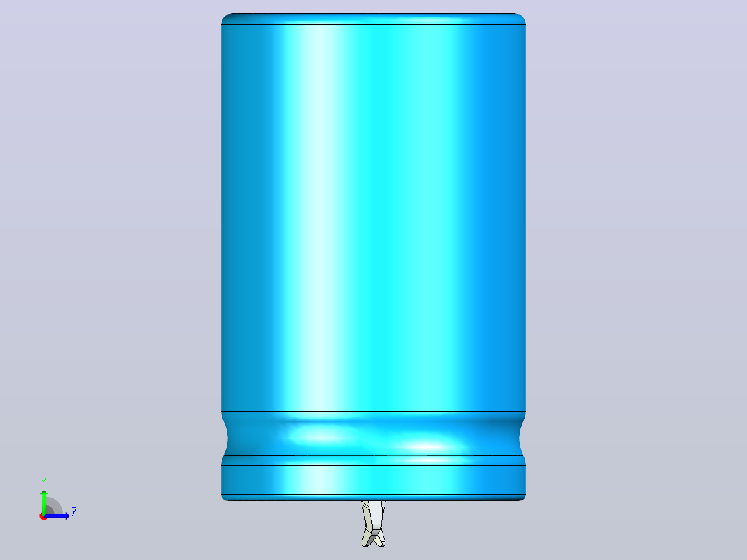 25 x 40蓝白底片电解电容器左视图