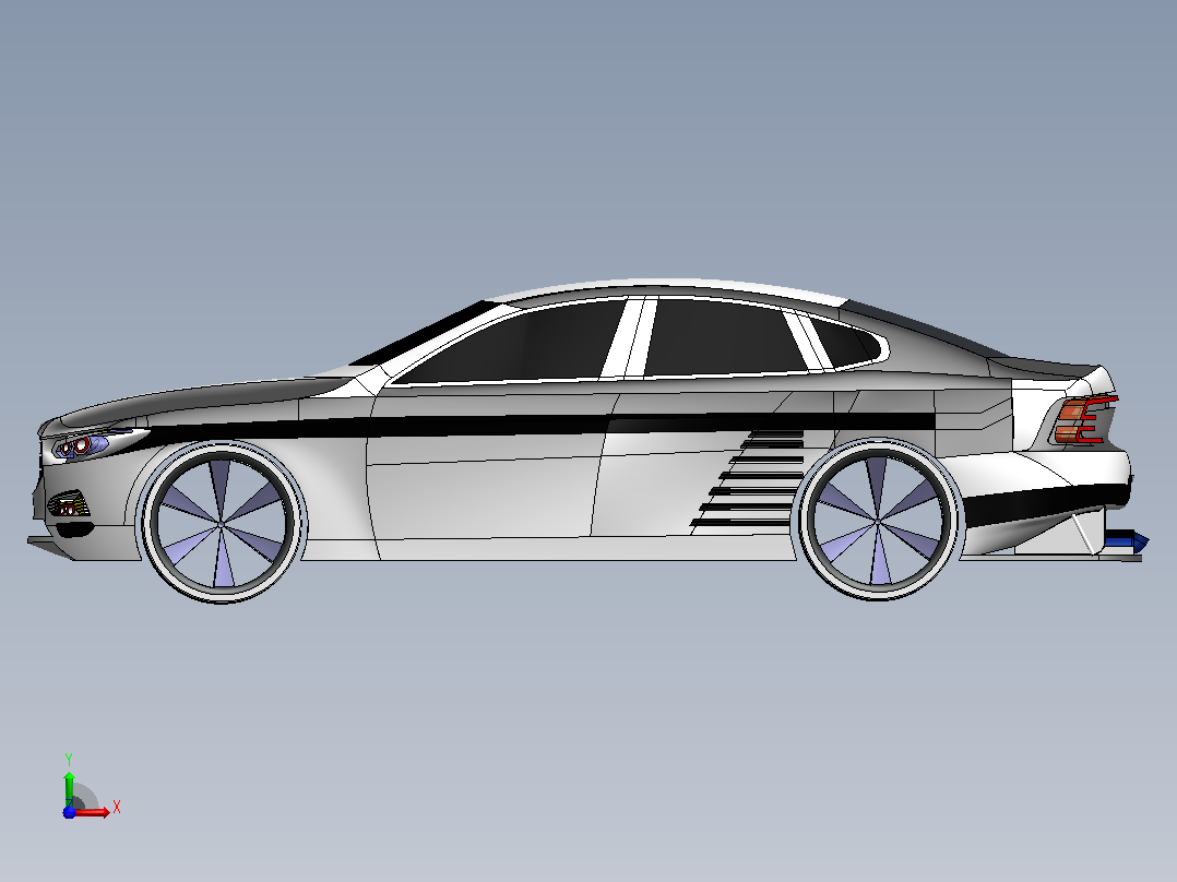 沃尔沃S60轿车3D模型车前视图