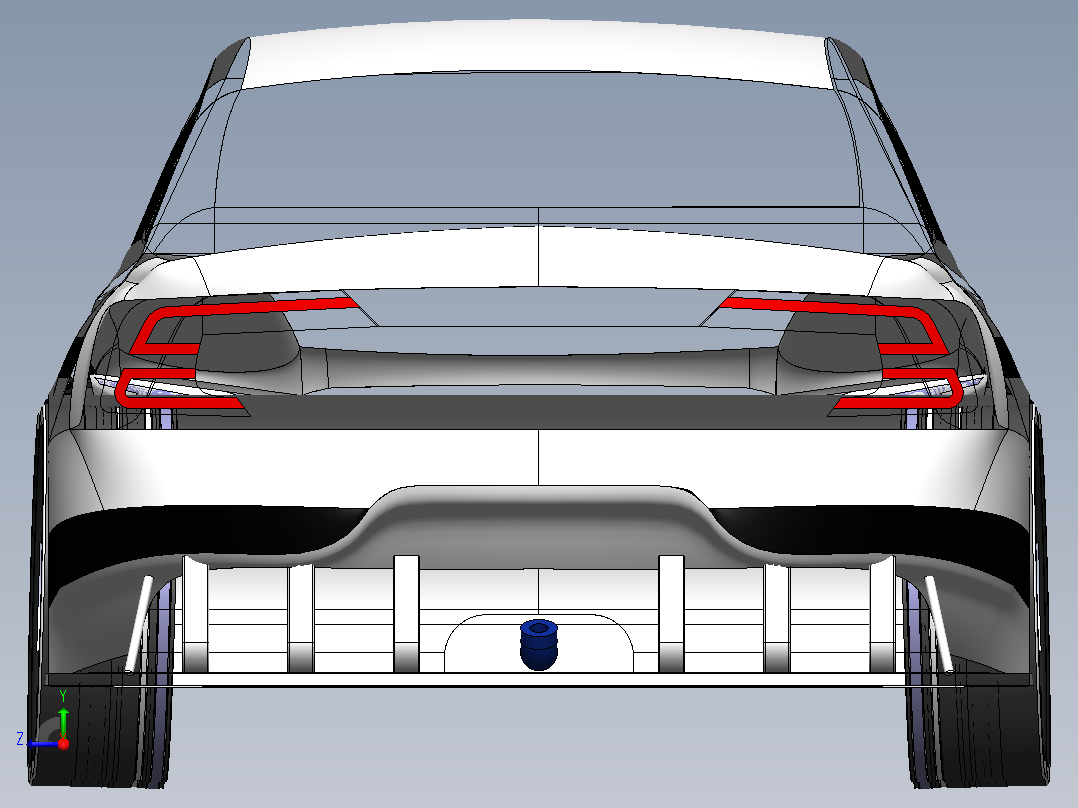 沃尔沃S60轿车3D模型车右视图