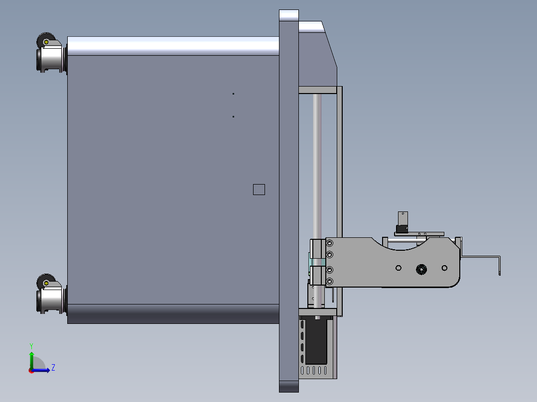 三轴桌面台式点胶机左视图
