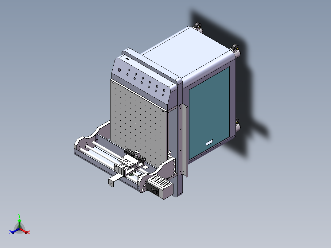 三轴桌面台式点胶机正等轴测图