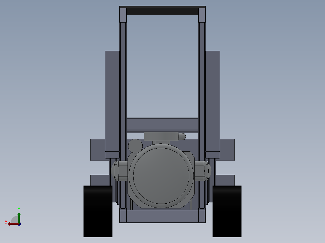 solidworks 挖掘机3D模型后视图