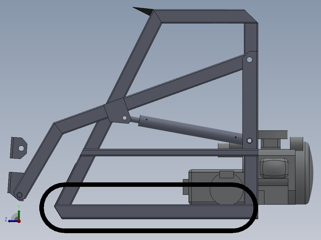 solidworks 挖掘机3D模型右视图