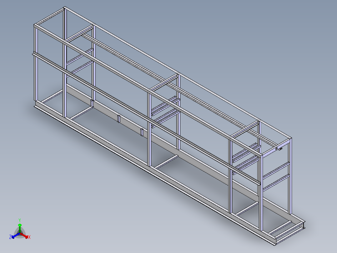 solidworks 垂直接收器基础构架正等轴测图