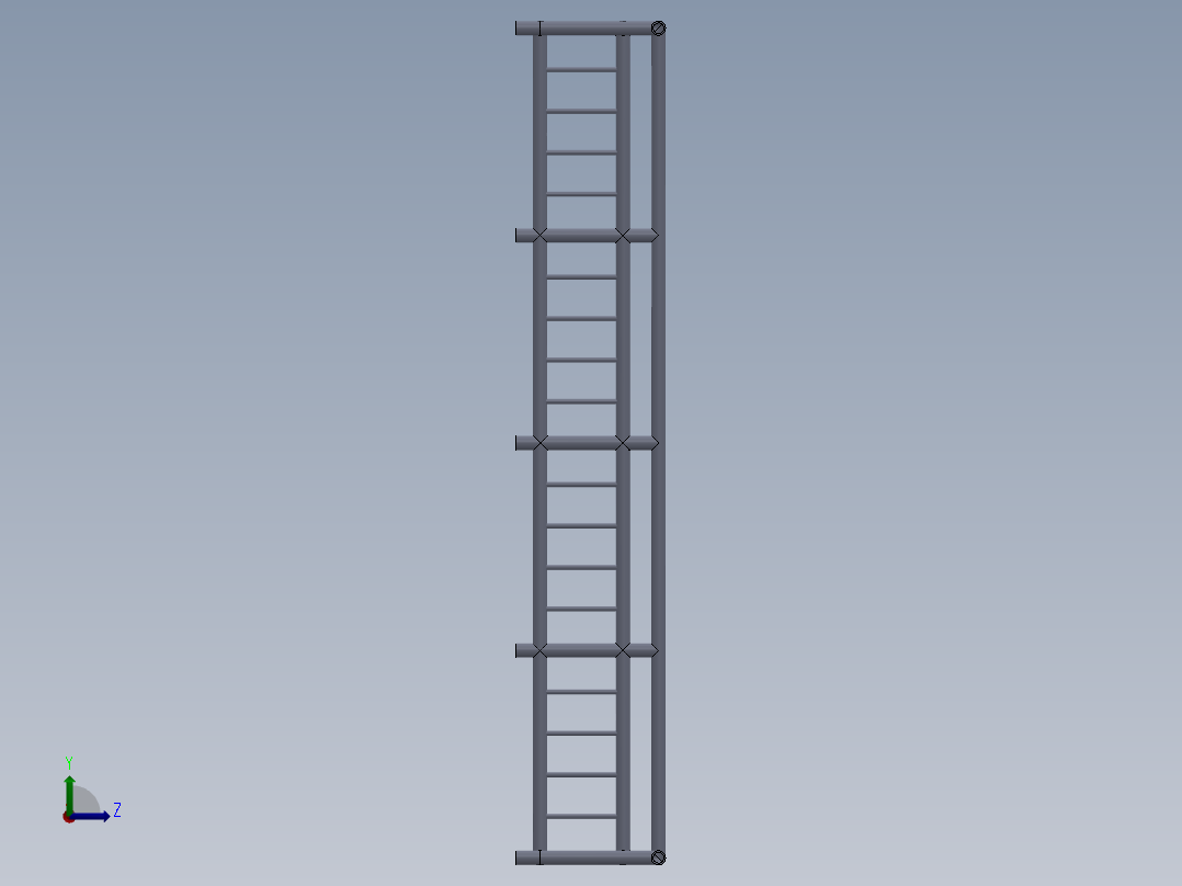客厅阳台栏杆左视图
