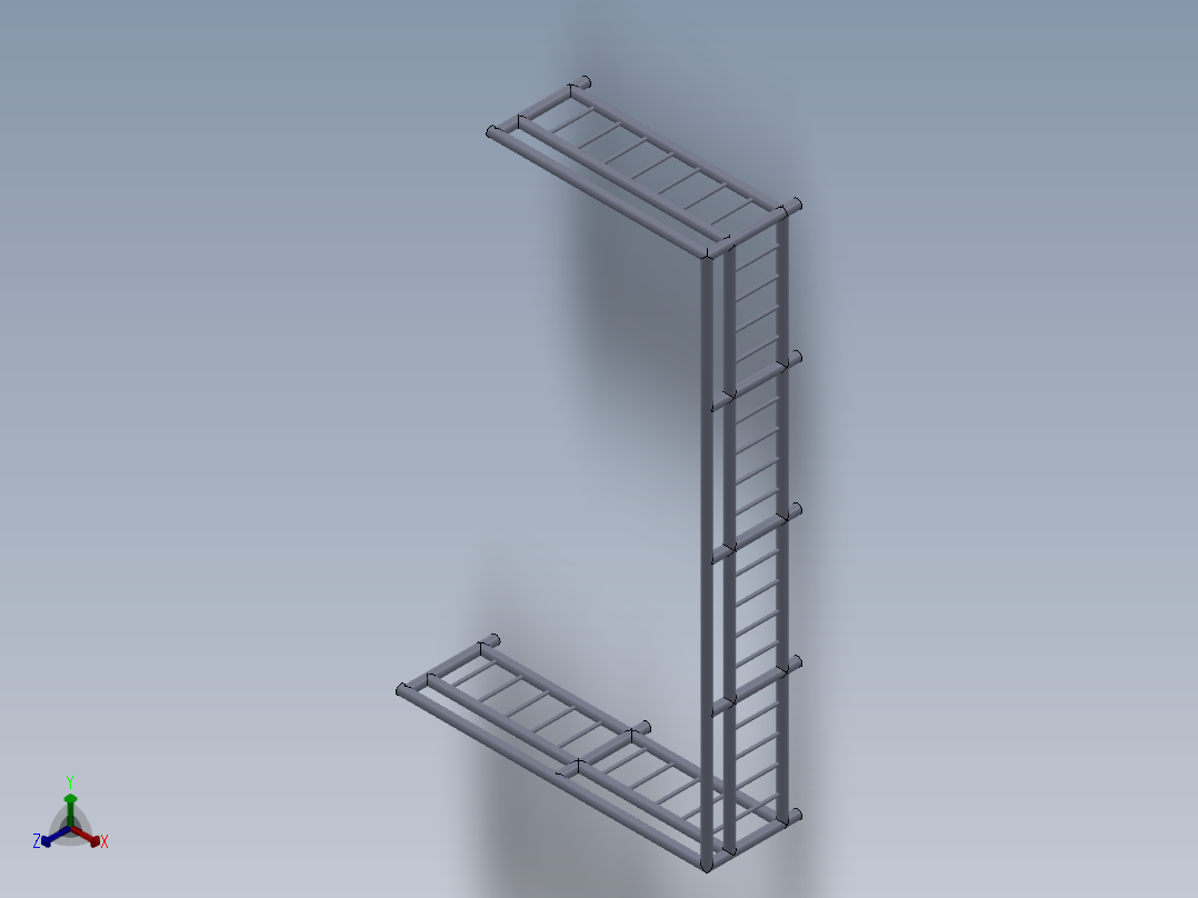 客厅阳台栏杆正等轴测图