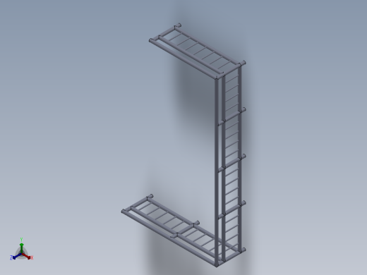 客厅阳台栏杆正等轴测缩略图