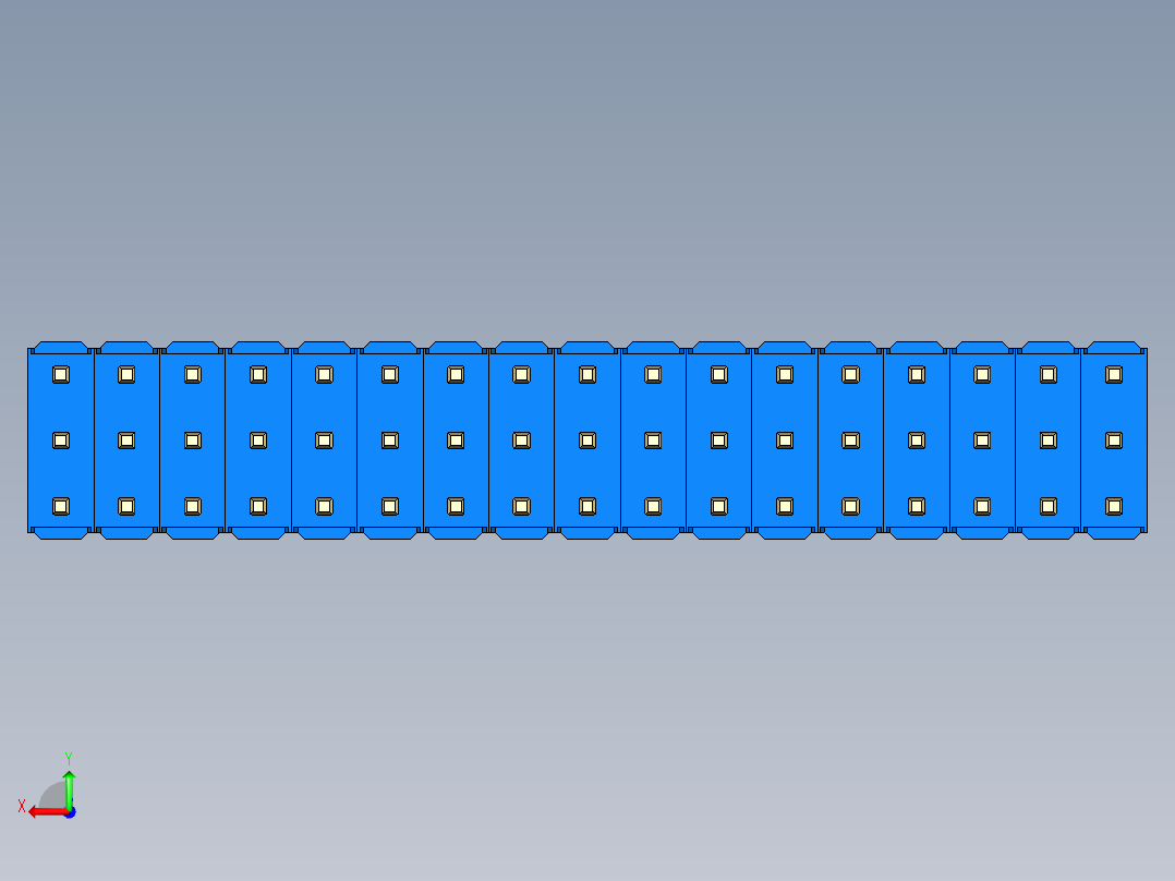 彩色公头100mil（2.54mm）系列-DS1021_blue_3x17p_100mil_Type1_rev1.0后视图