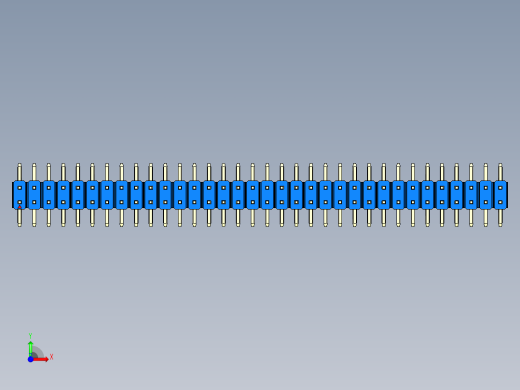 彩色公排针 100mil 2.54mm 系列-DS1022_blue_68p_100mil_TypeSMT_rev1.0前视缩略图