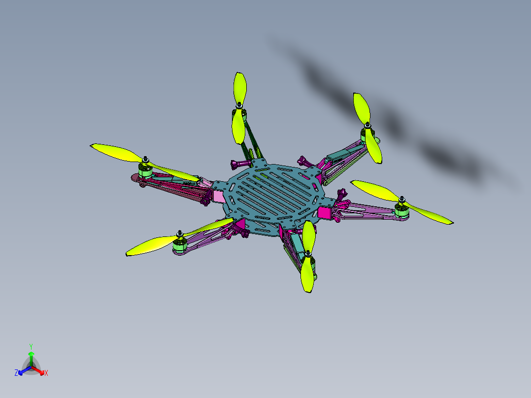 大疆风火轮系列F550正等轴测图