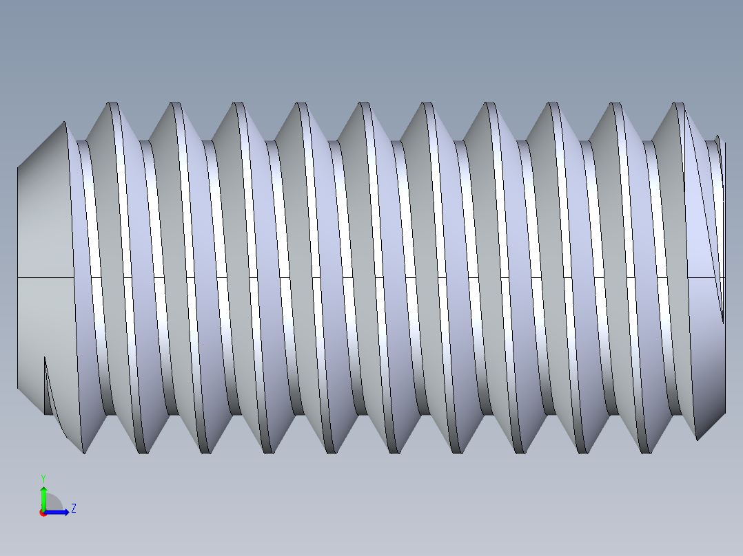UNC 平头紧定螺钉-UNC SET SCREW 0.3125 x0.625.STEP左视图