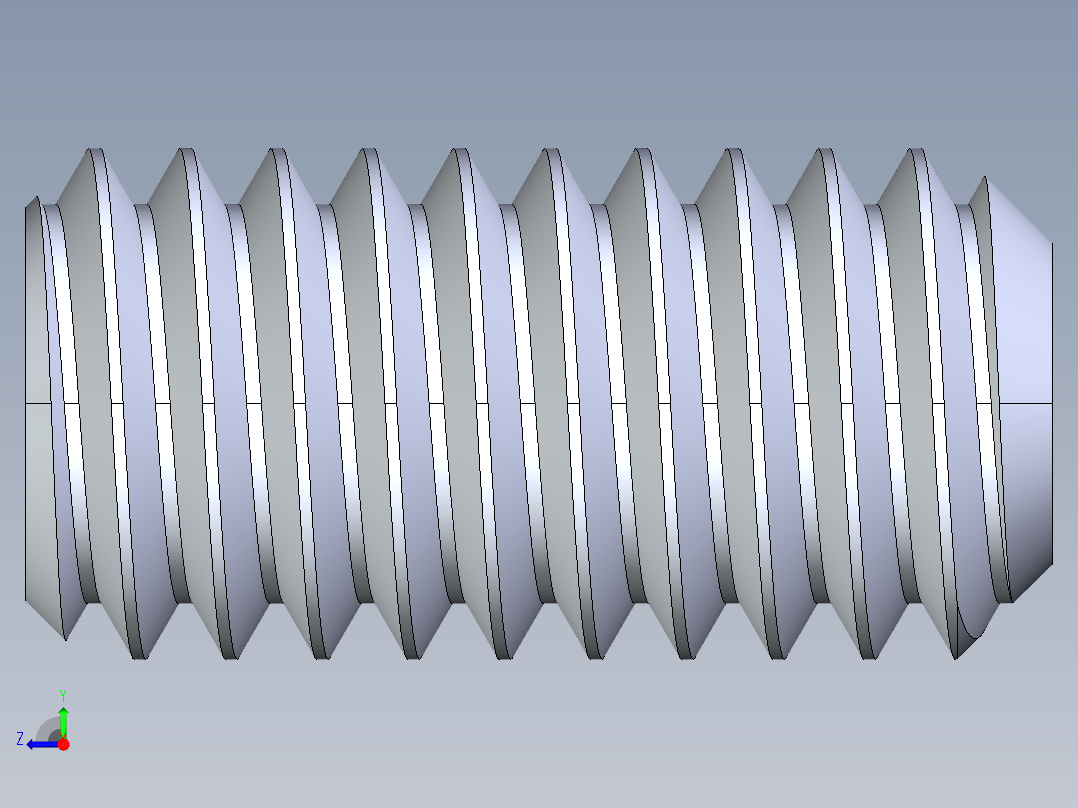UNC 平头紧定螺钉-UNC SET SCREW 0.3125 x0.625.STEP右视图