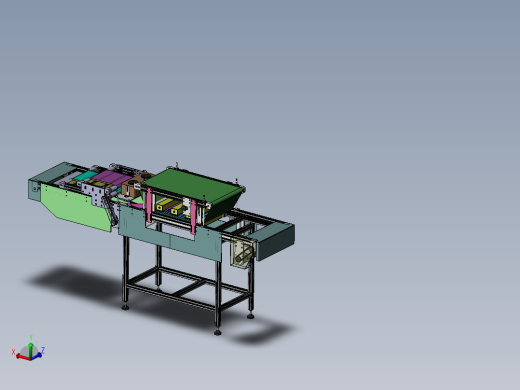 吹风除尘毛刷线、非标自动流水线 3D模型（SolidWorks设计