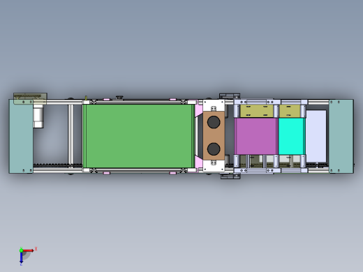 吹风除尘毛刷线、非标自动流水线 3D模型（SolidWorks设计俯视缩略图