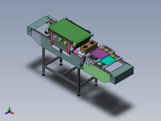 吹风除尘毛刷线、非标自动流水线 3D模型（SolidWorks设计正等轴测缩略图