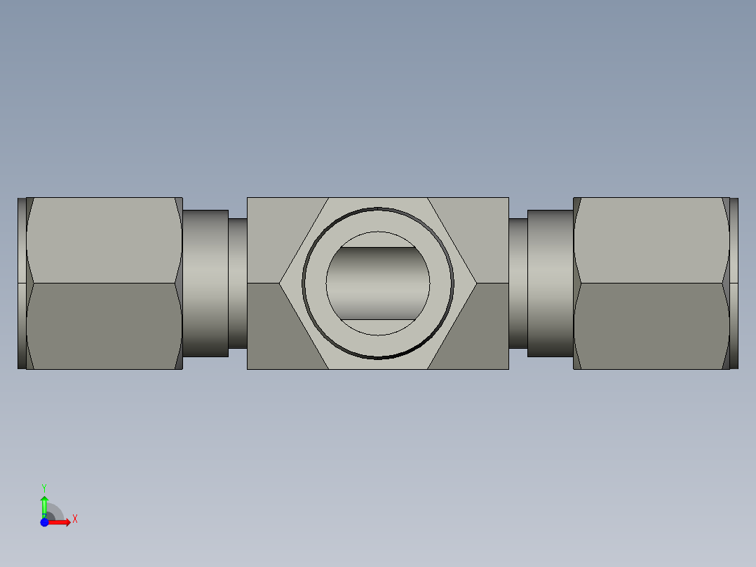 卡套式工业通用硬管接头8-8-8_sbu-s前视图